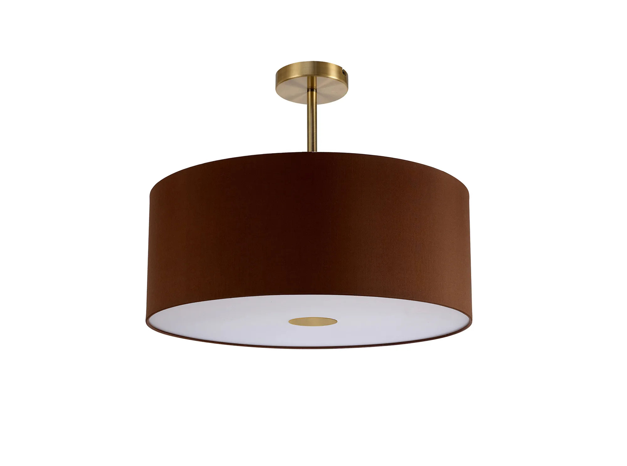 Baymont 50cm Semi Flush 1 Light Antique Brass, Raw Cocoa/Grecian Bronze, Frosted Diffuser DK0186  Deco Baymont AB RC